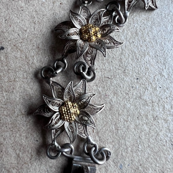 Antique Edelweiss Filigree Bracelet - Picture 8 of 10